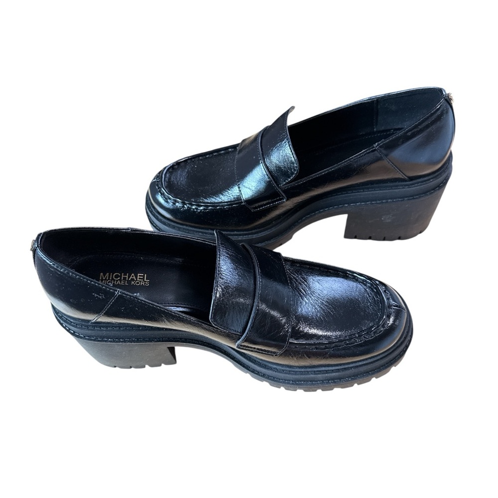 Michael Kors Rocco Heeled Loafer Shiny Black - Picture 3 of 3